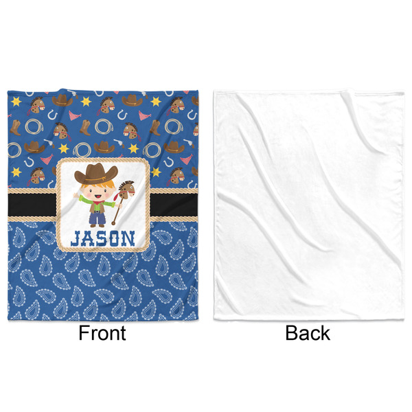 Blue Western Minky Blanket - 50"x60" - Single Sided - Front & Back