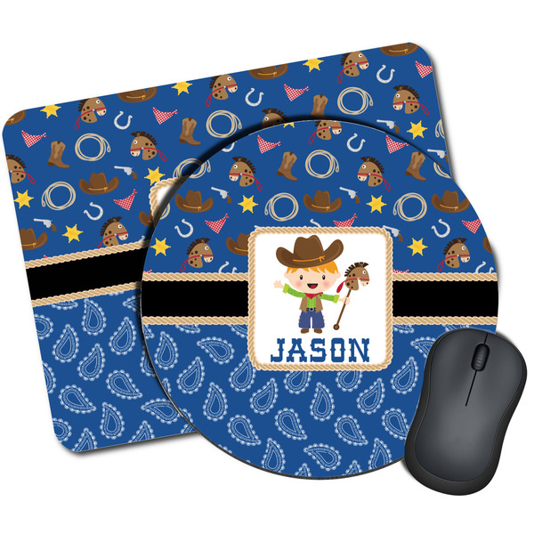 Custom Blue Western Mouse Pad (Personalized)