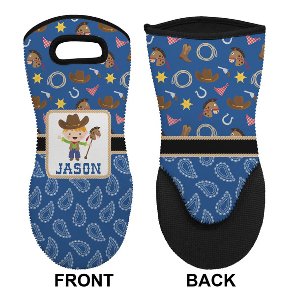 Blue Western Neoprene Oven Mitt (Front & Back)