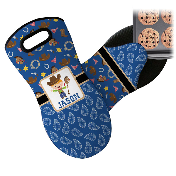 Blue Western Neoprene Oven Mitt