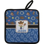 Blue Western Pot Holder w/ Name or Text