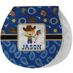 Blue Western Burp Pad - Velour w/ Name or Text