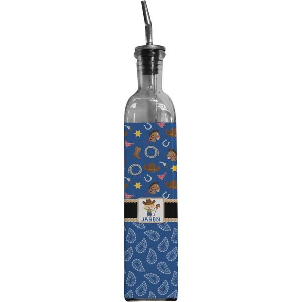Custom Blue Western Oil Dispenser Bottle (Personalized)