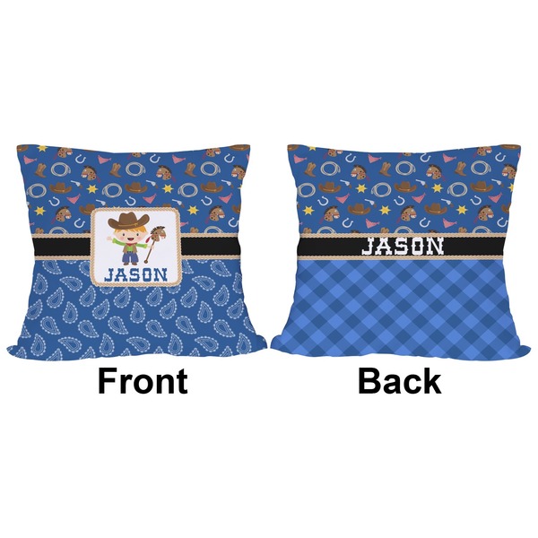 Blue Western Outdoor Pillow - 18x18