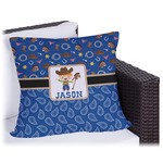 Blue Western Outdoor Pillow - 18" (Personalized)