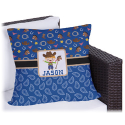 Blue Western Outdoor Pillow - 20" (Personalized)