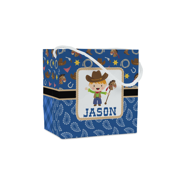 Custom Blue Western Party Favor Gift Bags - Gloss (Personalized)