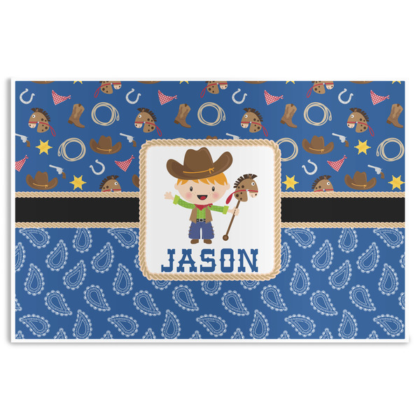 Custom Blue Western Disposable Paper Placemats (Personalized)