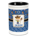 Blue Western Ceramic Pencil Holders - Black