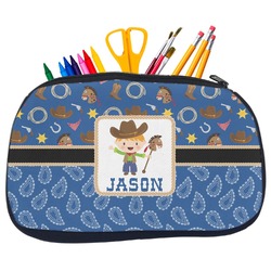 Blue Western Neoprene Pencil Case - Medium w/ Name or Text