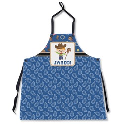 Blue Western Apron Without Pockets w/ Name or Text