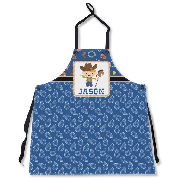 Custom Blue Western Apron Without Pockets w/ Name or Text