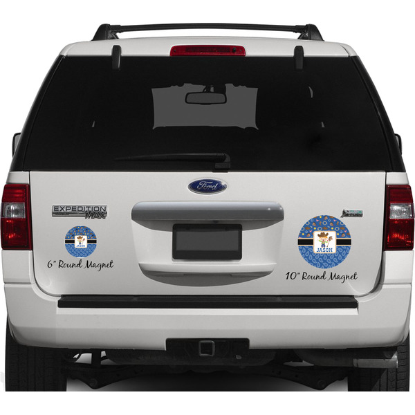 Blue Western Personalized Car Magnets on Ford Explorer