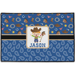Blue Western Door Mat - 36"x24" (Personalized)