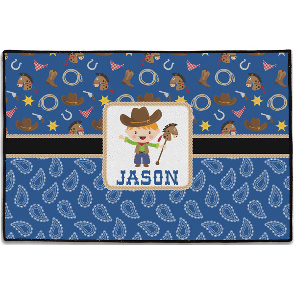 Blue Western Personalized Door Mat - 36x24 (APPROVAL)
