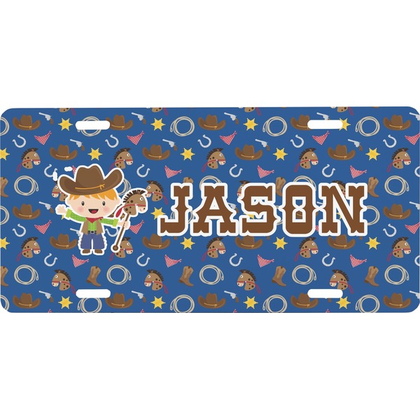Custom Blue Western Front License Plate (Personalized)