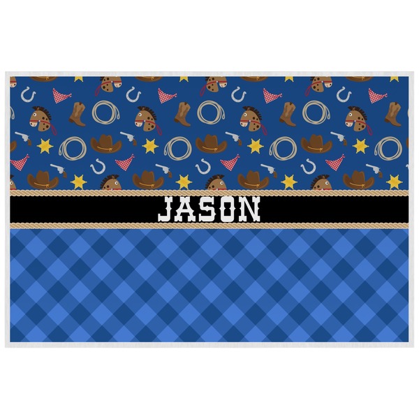 Blue Western Personalized Placemat (Back)