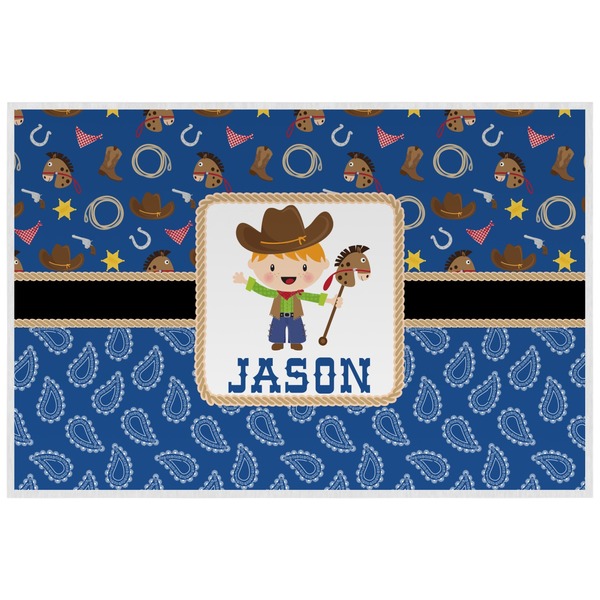 Custom Blue Western Laminated Placemat w/ Name or Text