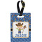 Blue Western Plastic Luggage Tag - Rectangular w/ Name or Text