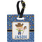 Blue Western Personalized Square Luggage Tag