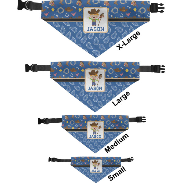 Blue Western Pet Bandana Sizes