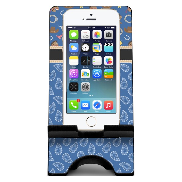 Blue Western Phone Stand w/ Phone