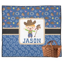Blue Western Outdoor Picnic Blanket (Personalized)