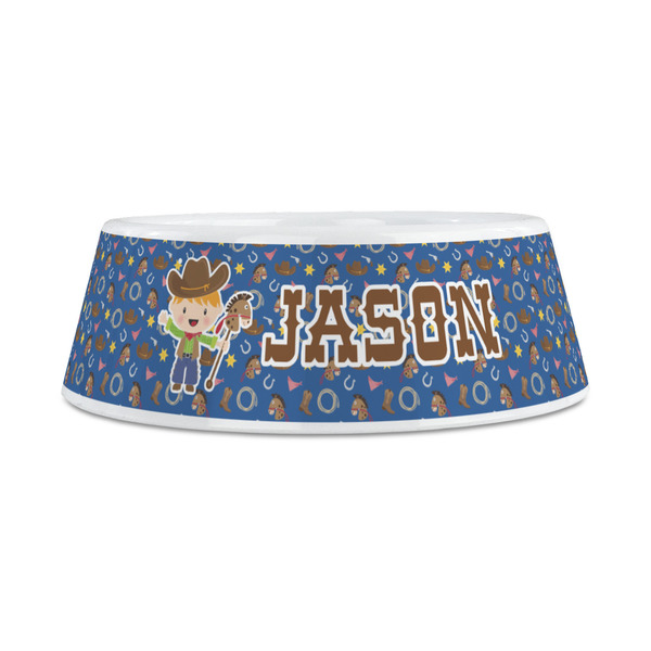 Blue Western Plastic Dog Bowls - Medium - FRONT