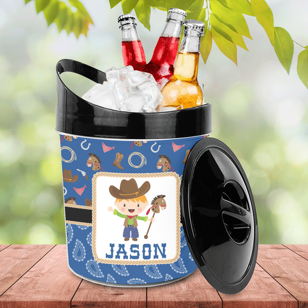 Blue Western Plastic Ice Bucket - LIFESTYLE