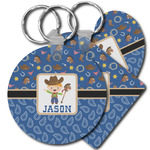 Blue Western Plastic Keychain (Personalized)