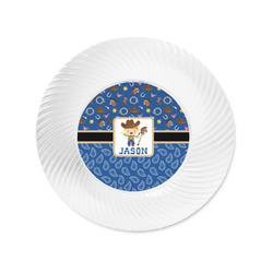 Blue Western Plastic Party Appetizer & Dessert Plates - 6" (Personalized)