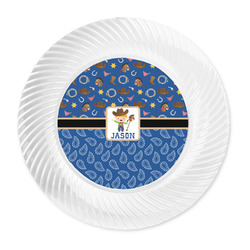Blue Western Plastic Party Dinner Plates - 10" (Personalized)