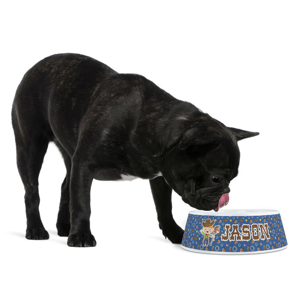 Blue Western Plastic Pet Bowls - Medium - LIFESTYLE