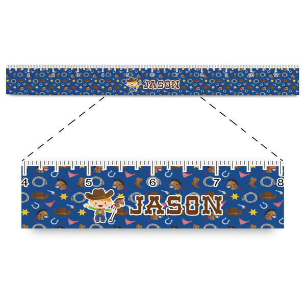 Custom Blue Western Plastic Ruler - 12" (Personalized)