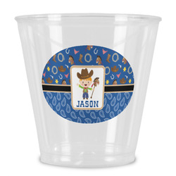 Blue Western Plastic Shot Glass (Personalized)