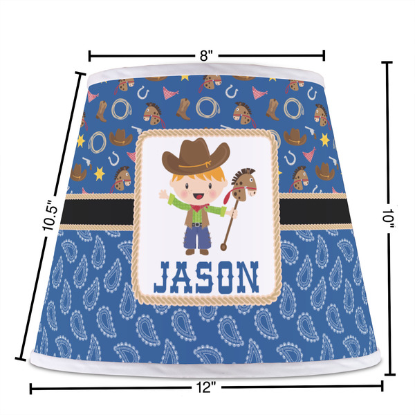 Blue Western Poly Film Empire Lampshade - Dimensions