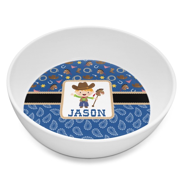 Custom Blue Western Melamine Bowl - 8 oz (Personalized)