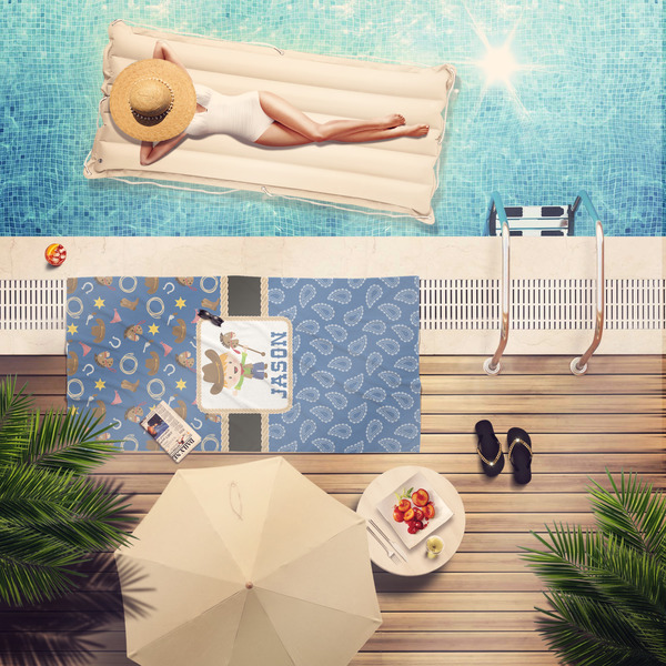 Blue Western Pool Towel Lifestyle