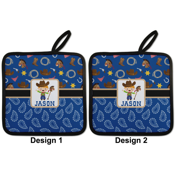 Blue Western Pot Holders - Set of 2 APPROVAL