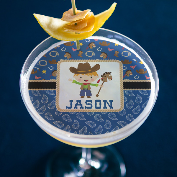 Blue Western Printed Drink Topper - XLarge - In Context