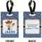 Blue Western Rectangle Luggage Tag (Front + Back)
