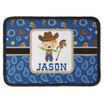 Blue Western Iron On Rectangle Patch w/ Name or Text