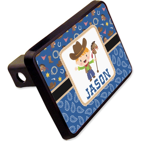 Custom Blue Western Rectangular Trailer Hitch Cover - 2" (Personalized)