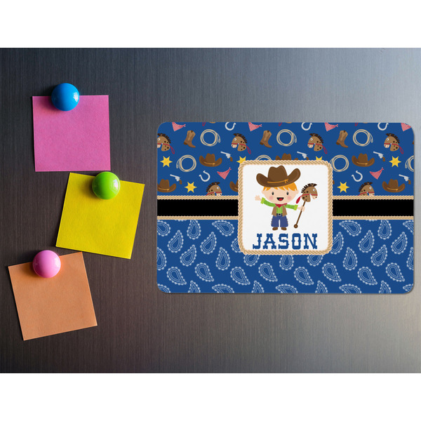 Blue Western Rectangular Fridge Magnet - LIFESTYLE