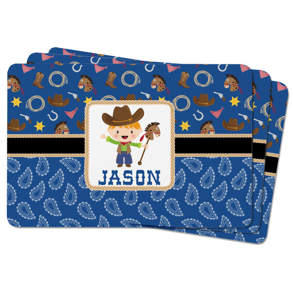 Blue Western Rectangular Fridge Magnet - THREE