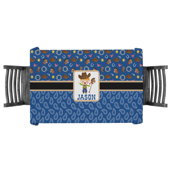Custom Blue Western Tablecloth - 58"x58" (Personalized)
