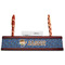 Blue Western Red Mahogany Nameplates with Business Card Holder - Straight