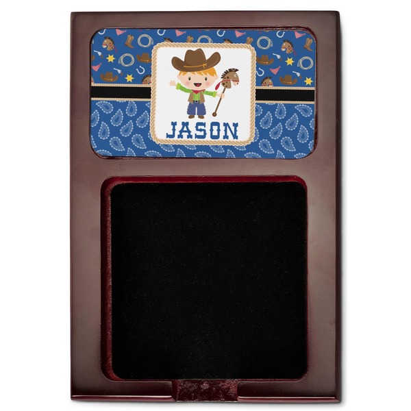 Blue Western Red Mahogany Sticky Note Holder - Flat