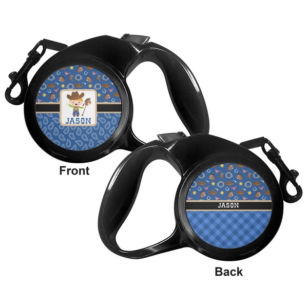 Blue Western Retractable Dog Leash - Small - Apvl