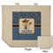 Blue Western Reusable Cotton Grocery Bag - Front & Back View